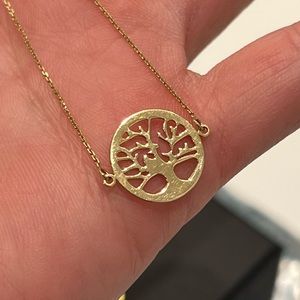 14k yellow gold sideways Tree of Life Adjustable Bracelet (7.5inch)